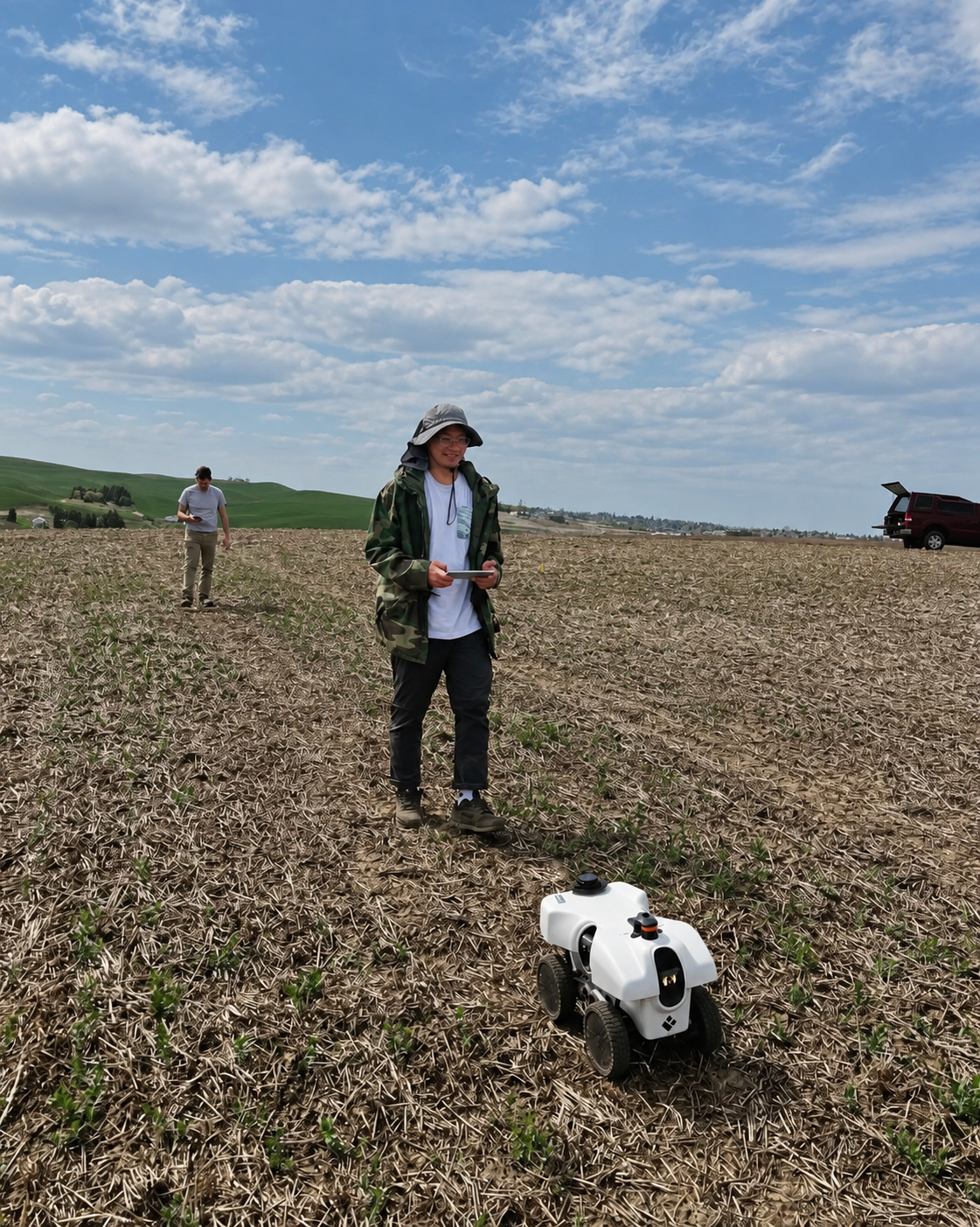 Worasit operating an agricultural autonomous ground vehicle